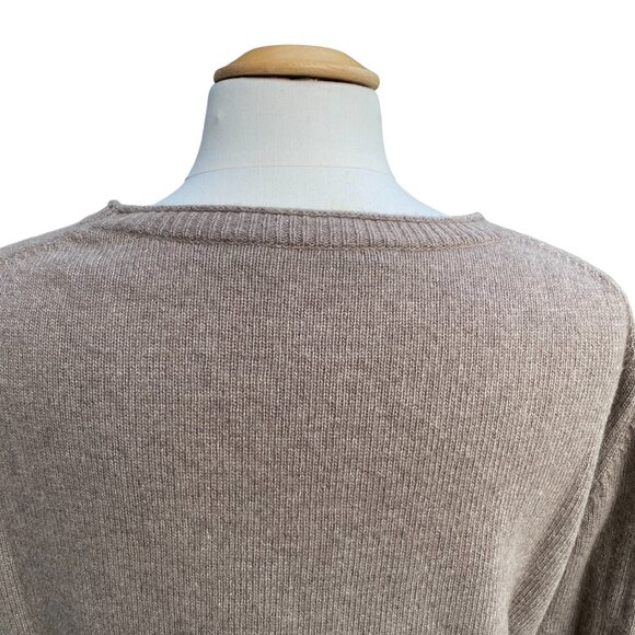Jenni Kayne Wool Cashmere Everyday Sweater Taupe Capsule Quiet Luxury Capsule-S - Picture 10 of 13